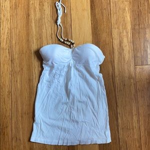 beaded white halter top